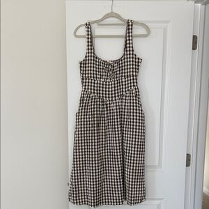 Jessica Simpson Black and White Gingham Midi Dress